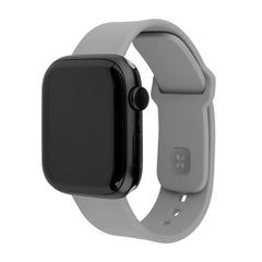 Apple Watch (42 / 44 / SE / 45 / 46 / 49mm) Fixed Sporty Silikone Rem Sæt - Lysegrå
