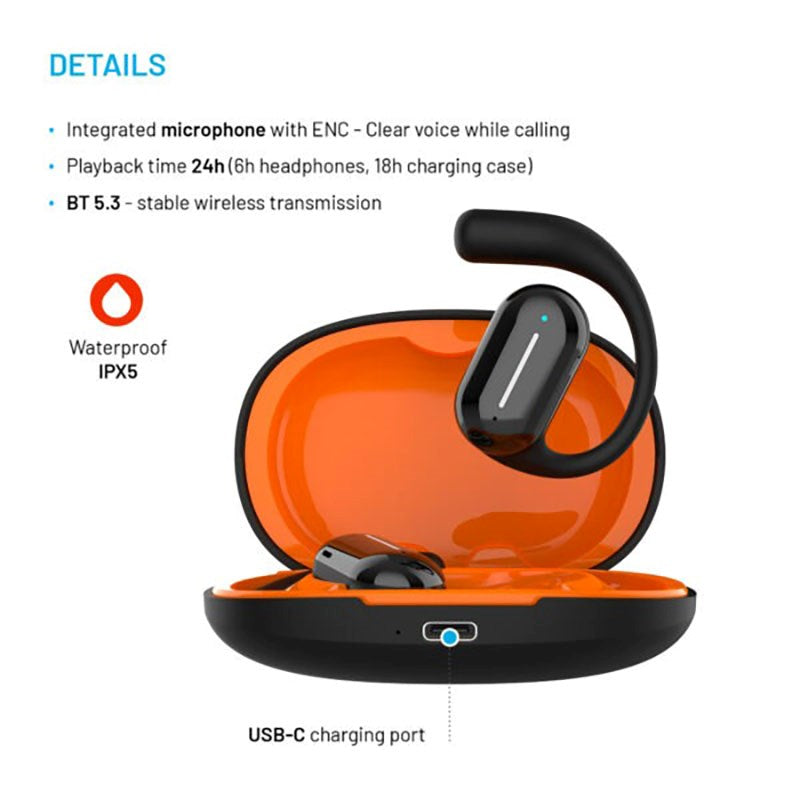Fixed Nods True Wireless Headset - Open-Ear - Sort
