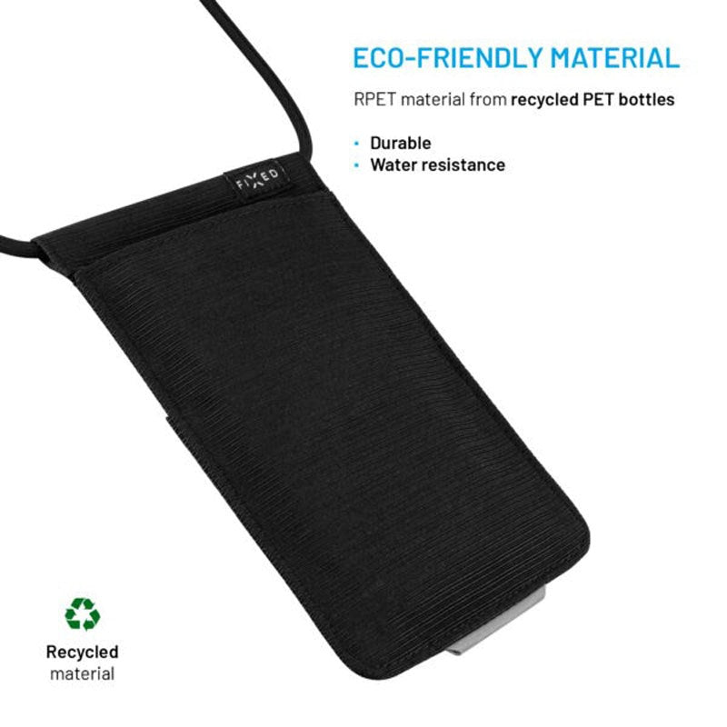 Fixed Mobiltaske m. Snor (105 x 185mm) - Sort