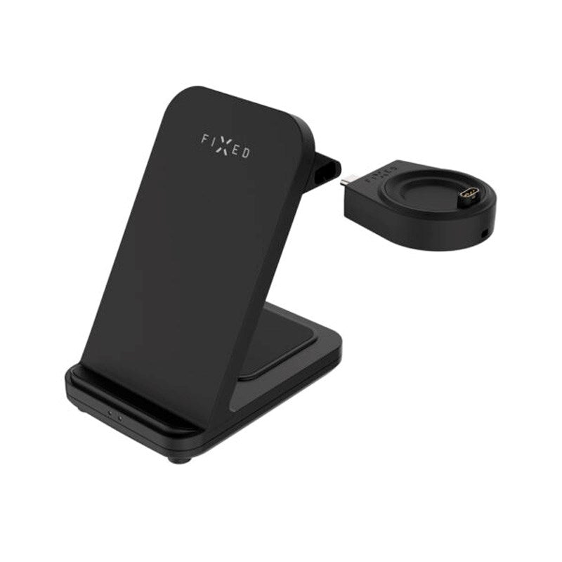 Fixed 3-i-1 Trådløs Oplader til Garmin Smartwatch - Sort