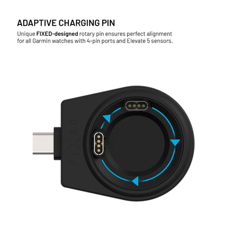 Fixed 3-i-1 Trådløs Oplader til Garmin Smartwatch - Sort