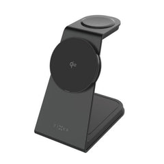 FIxed 3-i-1 Trådløs Opladningsdock 15W - Smartphone / Apple Watch / AirPods - Sort