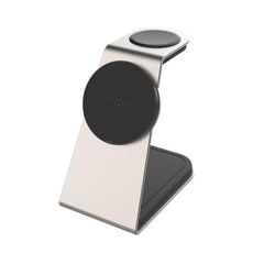 FIxed 3-i-1 Trådløs Opladningsdock 15W - Smartphone / Apple Watch / AirPods - Titanium