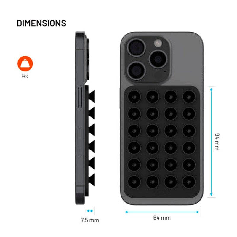 Fixed MagMate Mobilholder - Silikone Sugekop - MagSafe Kompatibel - Sort