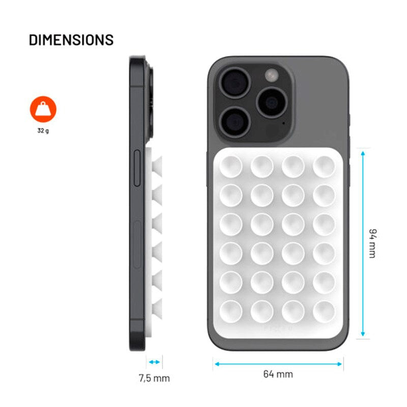 Fixed MagMate Mobilholder - Silikone Sugekop - MagSafe Kompatibel - Hvid
