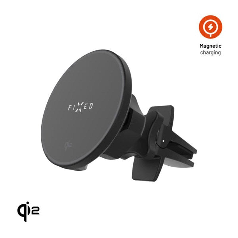 Fixed Mobilholder til Bil m. 15W Trådløs Opladning - Ventilationsgitter - Sort