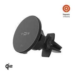 Fixed Mobilholder til Bil m. 15W Trådløs Opladning - Ventilationsgitter - Sort