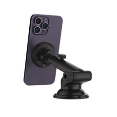 Fixed Mobilholder til Bil m. 15W Trådløs Opladning - Forrude / Instrumentbræt - Sort