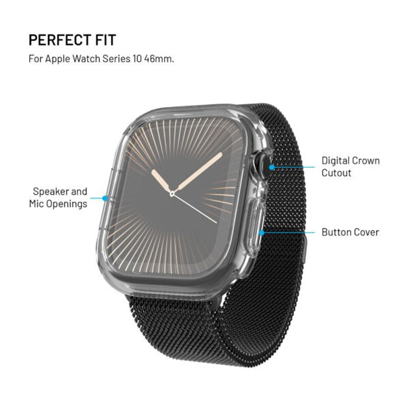 Apple Watch 11 / 10 (46mm) Fixed Cover m. Indbygget Skærmbeskyttelse - Gennemsigtig