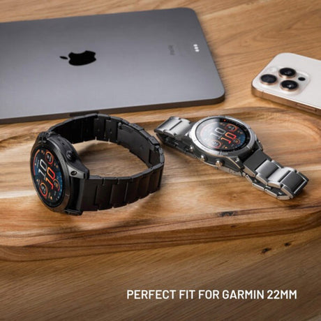 Fixed Universal Garmin 22mm QuickFit Titanium Rem - Sort
