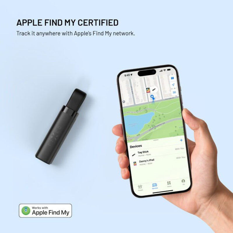 Fixed Sporingsenhed m. USB-C Opladning - Apple Find My Kompatibel - Sort