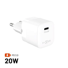 Fixed 20W Mini Vægoplader m. USB-C & PD - Hvid