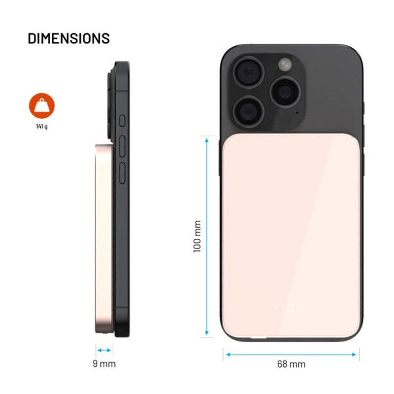 Fixed MagZen Qi2 Trådløs Powerbank 5.000 mAh - Lyserød