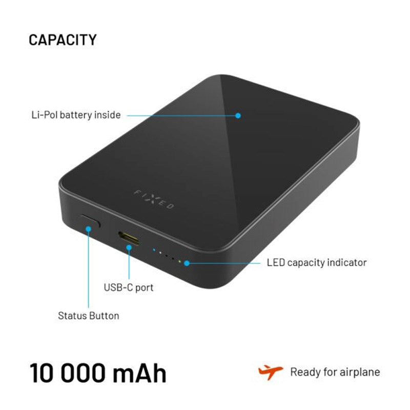 Fixed MagZen Qi2 Trådløs Powerbank 10.000 mAh - Sort