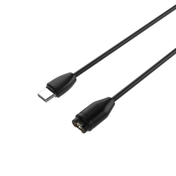 Fixed USB-C Ladekabel til Garmin Smartwatch - 2m - Sort
