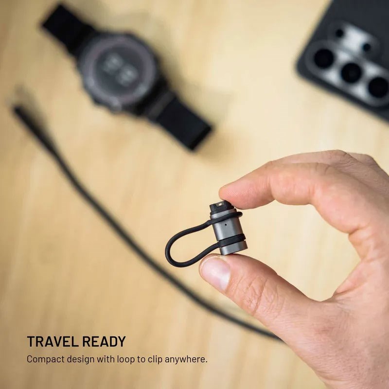 Fixed USB-C Kabel til Garmin Smartwatch Adapter - Sort