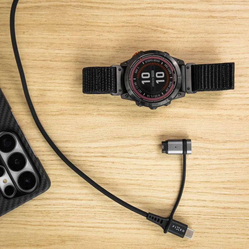 Fixed USB-C Kabel til Garmin Smartwatch Adapter - Sort