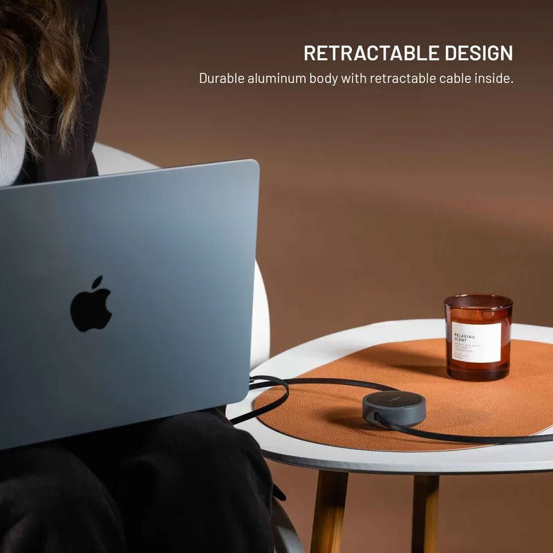 Fixed Udtrækkeligt 100W USB-C til USB-C Kabel - 1m - Sort