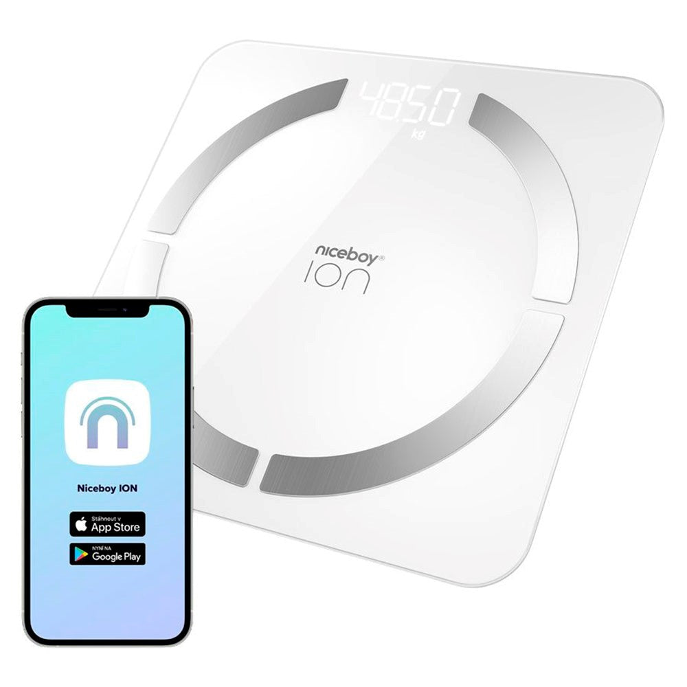 Niceboy ION Smart Scale - Bluetooth Kropsanalyse Badevægt - Hvid