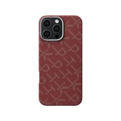 iPhone 16 Pro PITAKA Tactile Woven Cover - MagSafe Kompatibel - Red / Gold