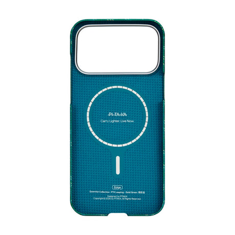 iPhone 17 Pro Max PITAKA Edge Monogram Cover - MagSafe Kompatibel - Guld / Grøn