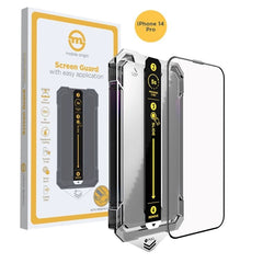 iPhone 14 Pro Mobile Origin Skærmbeskyttelsesglas m. Applikator - Gennemsigtig / Sort Kant