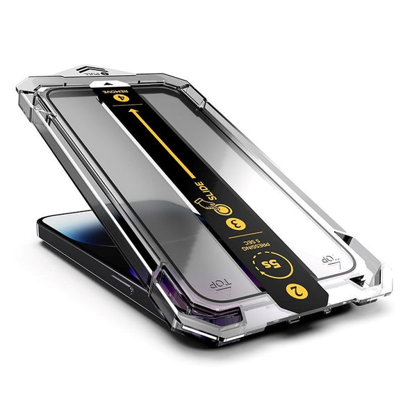 iPhone 14 Pro Max Mobile Origin Skærmbeskyttelsesglas m. Applikator - Gennemsigtig / Sort Kant