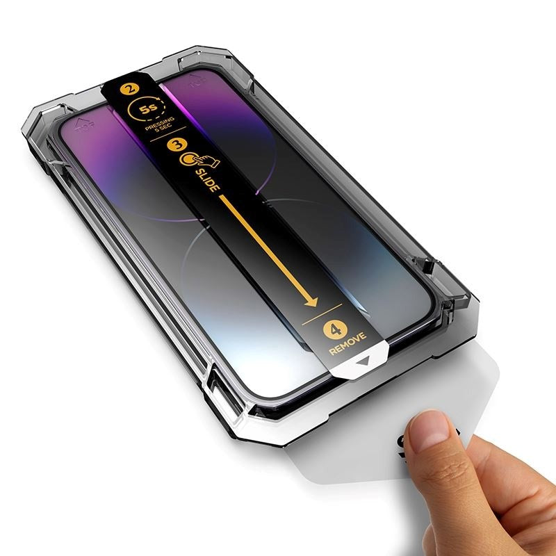 iPhone 14 Pro Max Mobile Origin Skærmbeskyttelsesglas m. Applikator - Gennemsigtig / Sort Kant