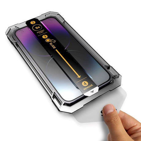 iPhone 14 Pro Max Mobile Origin Skærmbeskyttelsesglas m. Applikator - Gennemsigtig / Sort Kant