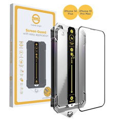 iPhone 14 Plus / 13 Pro Max Mobile Origin Skærmbeskyttelsesglas m. Applikator - Gennemsigtig / Sort Kant