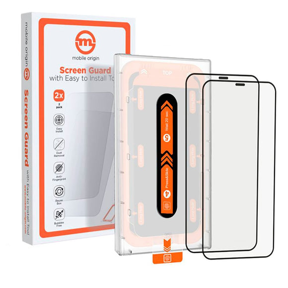 iPhone 11 / XR Mobile Origin Beskyttelsesglas - Case Friendly - 2 stk. - Sort Kant