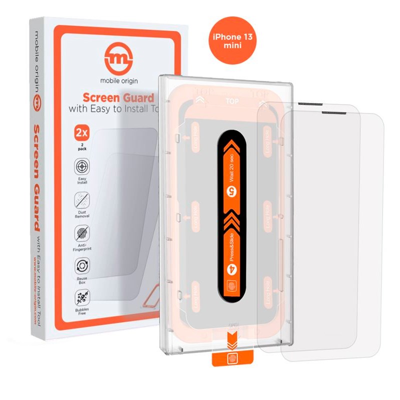 iPhone 13 Mini Mobile Origin Beskyttelsesglas - Case Friendly - 2 stk - Gennemsigtig