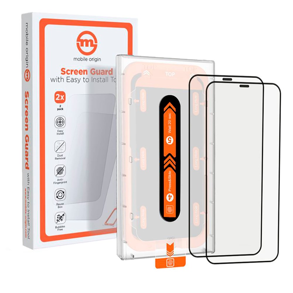 iPhone 11 Pro / X / Xs Mobile Origin Beskyttelsesglas - Case Friendly - 2 stk. - Sort Kant