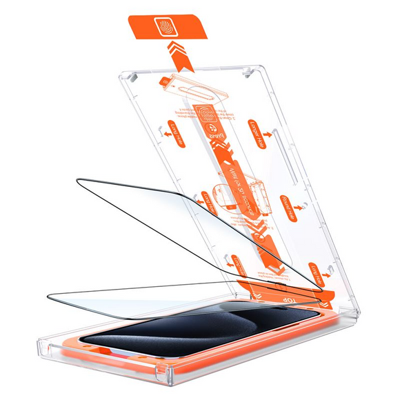 iPhone 15 Pro Mobile Origin Orange Screen Guard Beskyttelsesglas - 2 stk. - Gennemsigtig