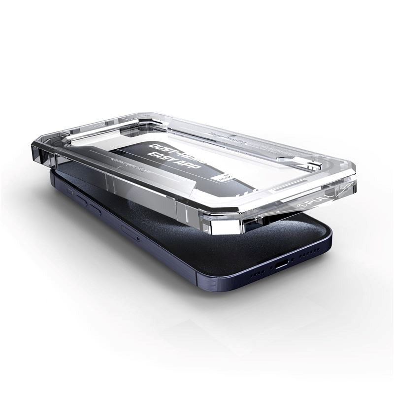iPhone 15 Pro Max Mobile Origin Skærmbeskyttelsesglas m. Applikator - Gennemsigtig / Sort Kant