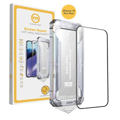 iPhone 15 Pro Max Mobile Origin Skærmbeskyttelsesglas m. Applikator - Gennemsigtig / Sort Kant