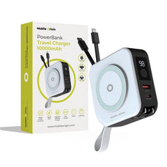 Mobile Origin Rejse Oplader m. Powerbank 10.000 mAh - MagSafe Kompatibel - Hvid