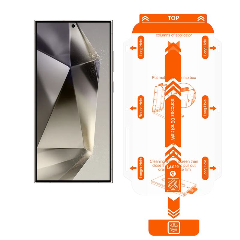 Samsung Galaxy S24+ (Plus) Mobile Origin Orange Screen Guard Beskyttelsesglas - 2 stk. - Gennemsigtig