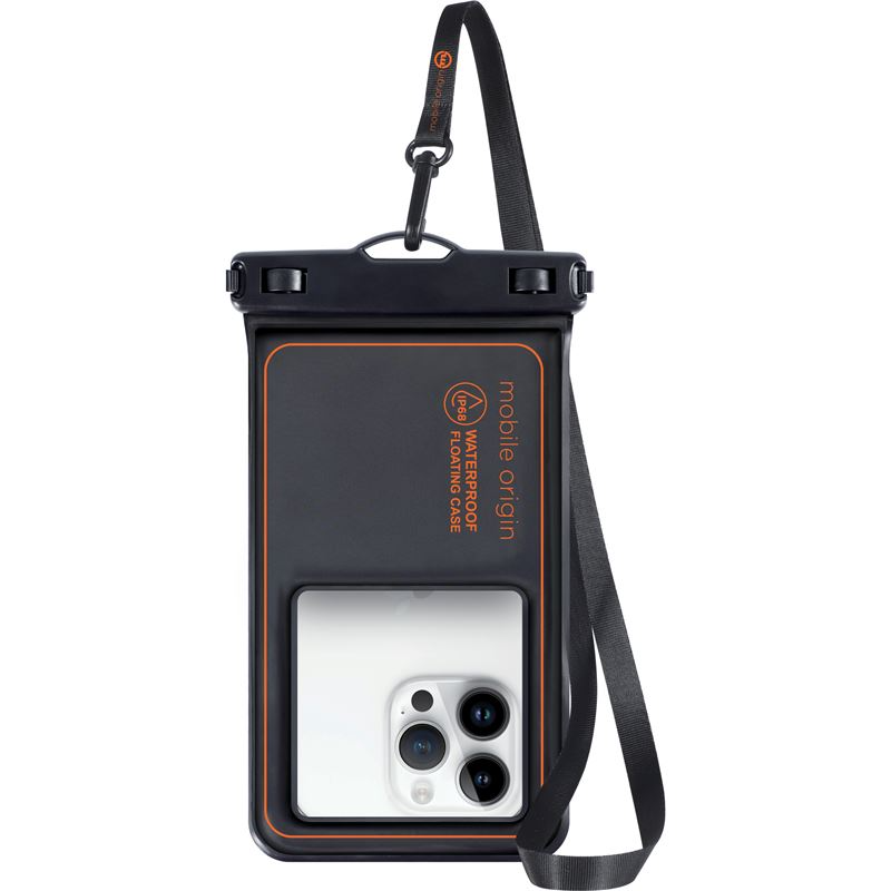 Mobile Origin Waterproof Floating Case 6.8" - Sort/Orange