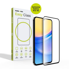 Samsung Galaxy A15 Mobile Origin EasyGlass Skærmbeskyttelsesglas - Gennemsigtig / Sort Kant