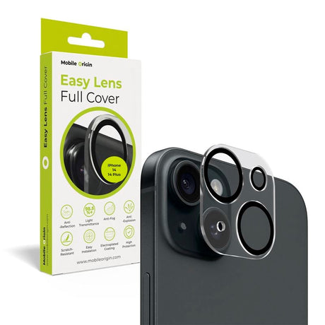 Mobile Origin Easy Lens Full Cover - Beskyttelse til iPhone 14 / 14 Plus - Gennemsigtig