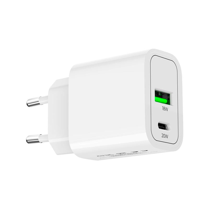 Mobile Origin MO12 20W Vægoplader m. 1x USB-A & 1x USB-C - Hvid