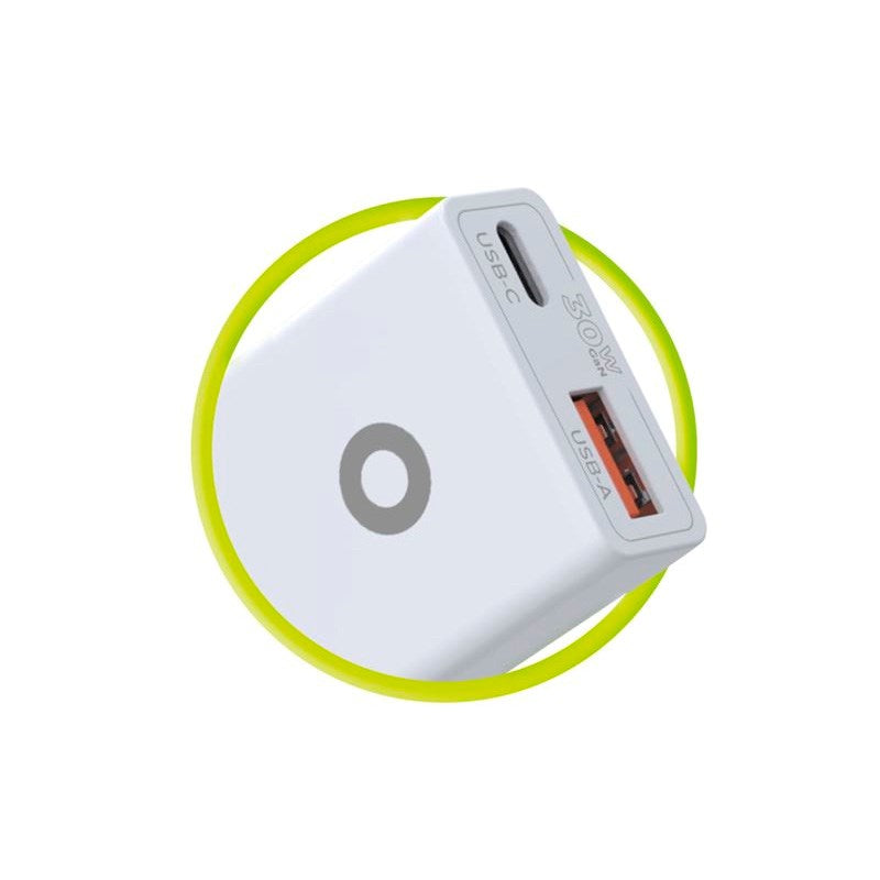 Mobile Origin MO16 30W Slim Vægoplader m. 1x USB-C & 1x USB-A - Hvid