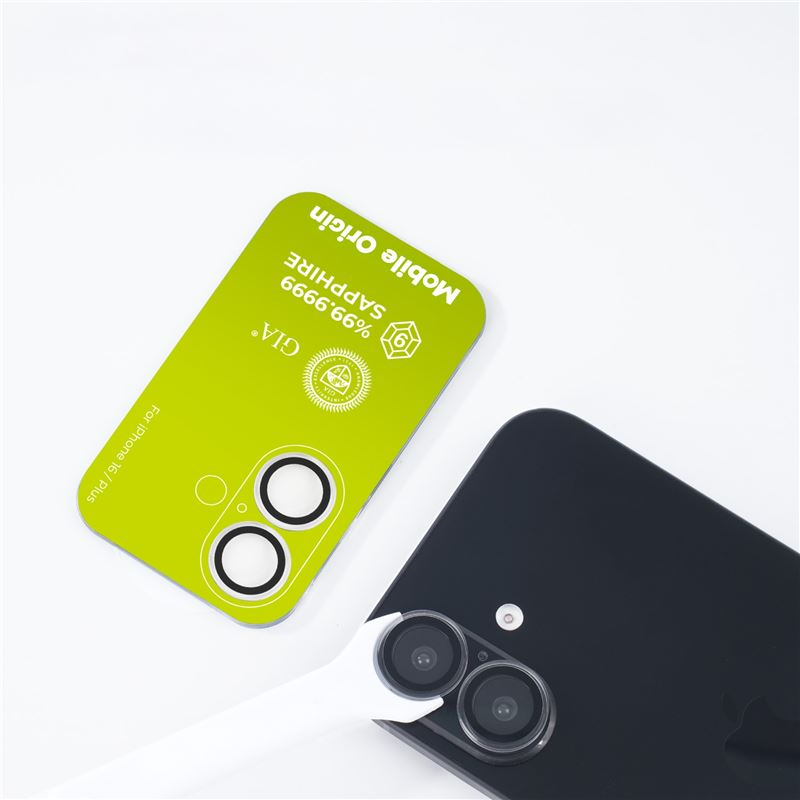 Mobile Origin iPhone 16 / 16 Plus Hærdet Glas Kamerabeskyttelse - Gennemsigtig