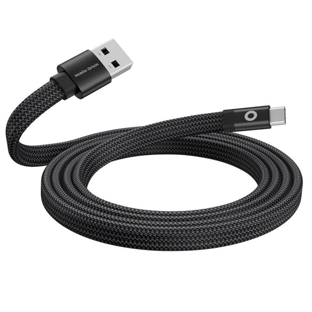Mobile Origin Fladt Magnetisk USB-A til USB-C Kabel - 1m - Sort