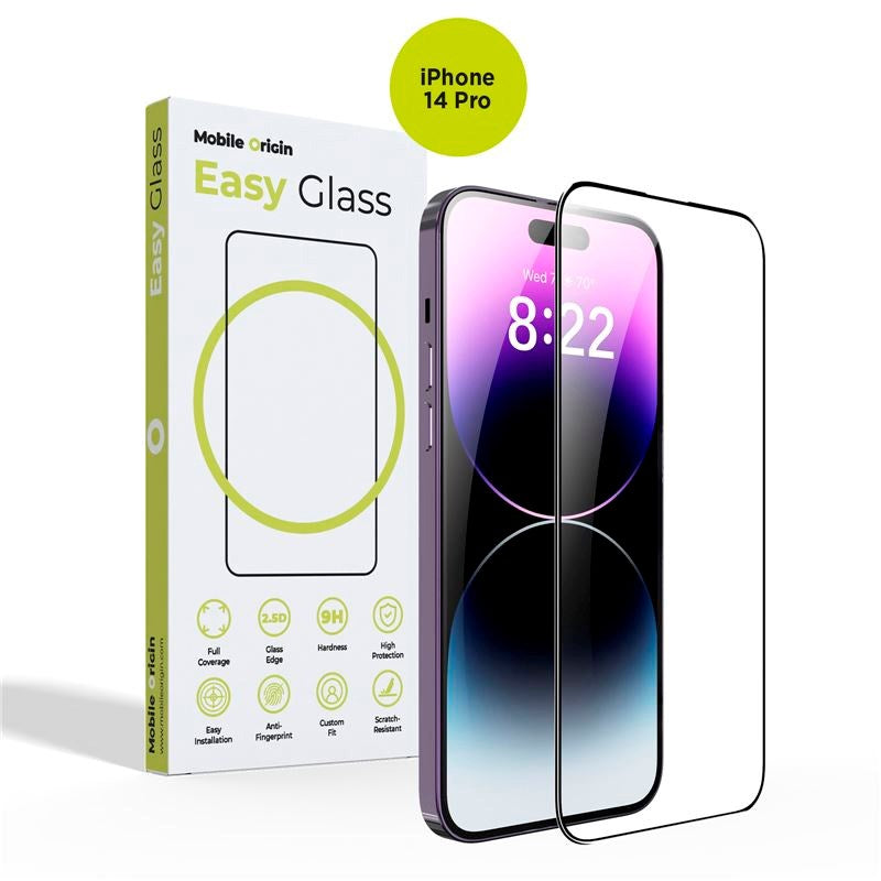 iPhone 14 Pro Mobile Origin EasyGlass Skærmbeskyttelsesglas - Gennemsigtig