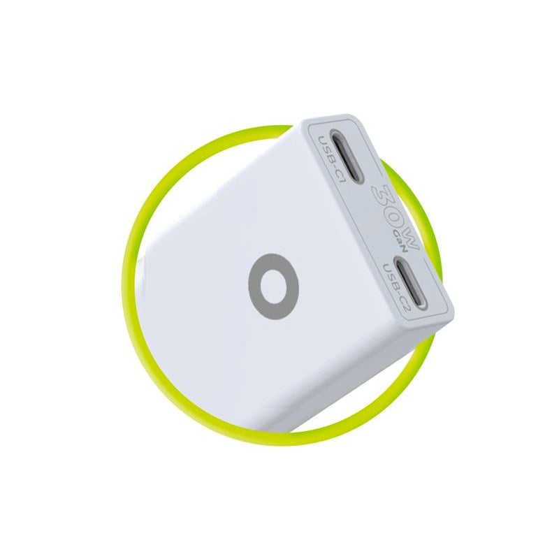 Mobile Origin MO18 30W Slim Vægoplader m. 2x USB-C - Hvid