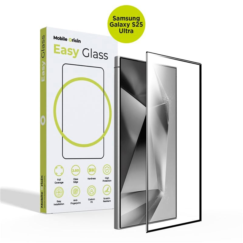 Samsung Galaxy S25 Ultra Mobile Origin EasyGlass Skærmbeskyttelsesglas - Gennemsigtig