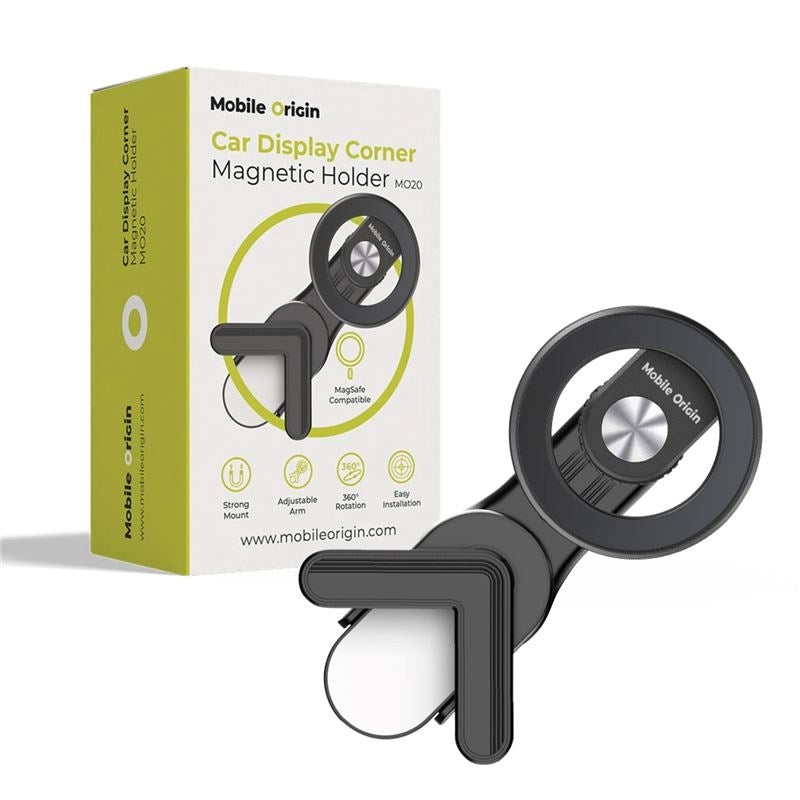 Mobile Origin MO20 Magnetisk Mobilholder til Bil - Skærmmontering - MagSafe Kompatibel - Sort