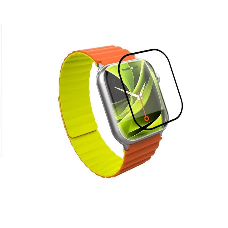 Mobile Origin Apple Watch 11 / 10 (46mm) Hybrid Beskyttelsesfilm - Gennemsigtig / Sort Kant